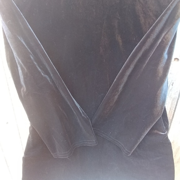 Kathie Lee Collection Velour Top 3/4 Sleeves - Picture 3 of 6